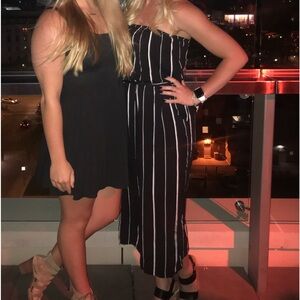 Black Striped Lulus Strapless Jumpsuit!